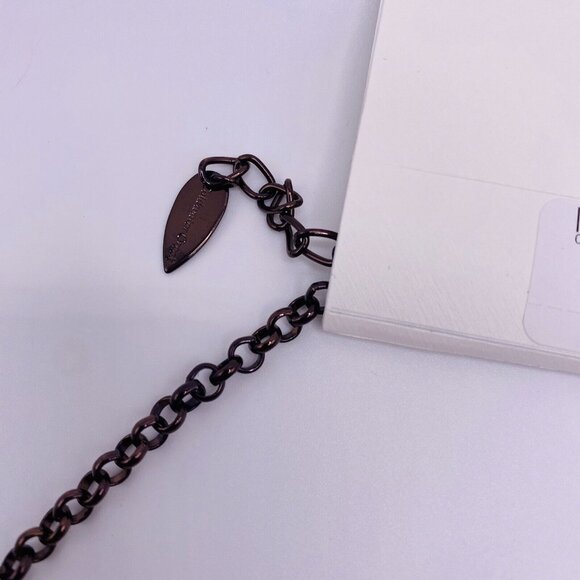 Coldwater Creek Orange Pink Crescent Beaded Double Strand Necklace 16” New - Picture 2 of 2